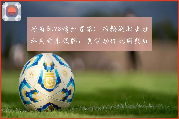 河南队vs梅州客家：约翰逊肘击杜加利奇未领牌，类似动作此前判红牌，双标争议如何化解